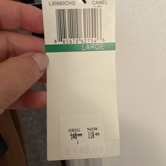 Beautiful All Cotton with Suede Shoulders — never worn. - Picture 7 of 9